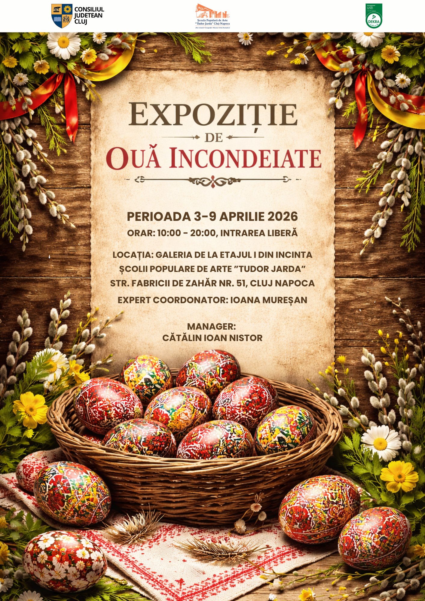 Expoziție de ouă încondeiate, organizată la Școala Populară de Arte „Tudor Jarda” din Cluj-Napoca