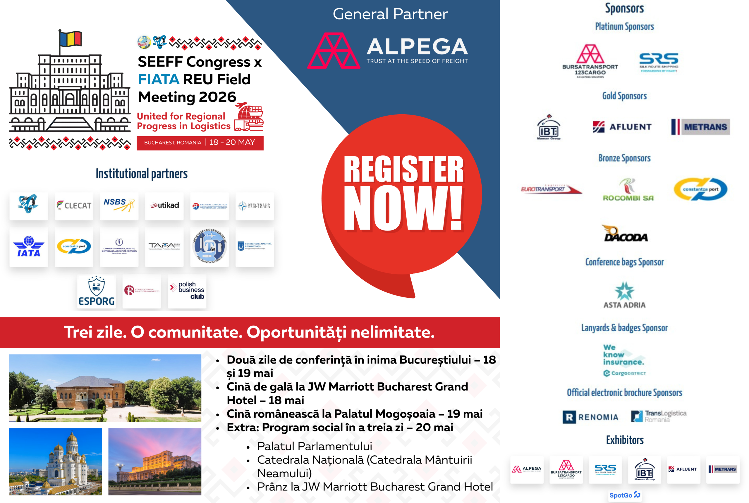 Mai puțin de o lună până la Congresul European al Caselor de Expediții (SEEFF x FIATA REU Field Meeting 2026)