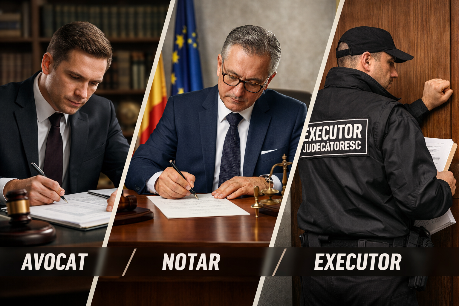 Avocat vs notar vs executor – diferențe reale și decizii care te costă
